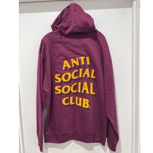 Anti social social club Miami hoodie -burgundy